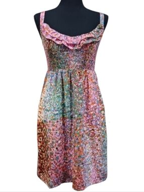 Maeve Confetti Whirl Silk Dress